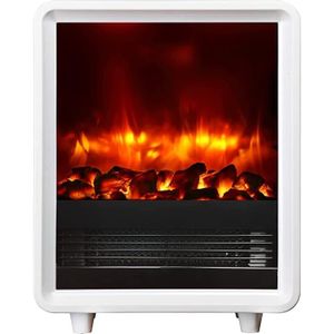 CHEMINÉE BALDERIA cheminée électrique de sol George |Avec effet de flammes 3D| Chauffage 2000W| Avec télécommande & thermostat | Blanc