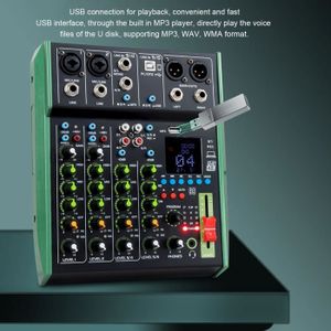 AFYH Tables de mixage de Studio, Table de mixage compacte Console de mixage  Audio 8 canaux avec Alimentation 48V USB Bluetooth pour système de mixage