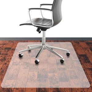 Relaxdays Tapis protège-sol pour chaise de bureau 3 tailles tapis de chaise  anti-rayures plastique 90x90, blanc
