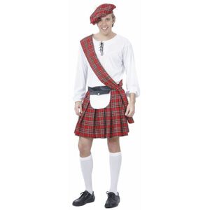 DÉGUISEMENT - PANOPLIE Déguisement écossais rouge et blanc homme - Jadeo - XL - 100% polyester - Intérieur