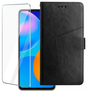 HOUSSE - ÉTUI Verre Trempé+Etui Cuir Pour Oppo A91-Oppo F15 6.4