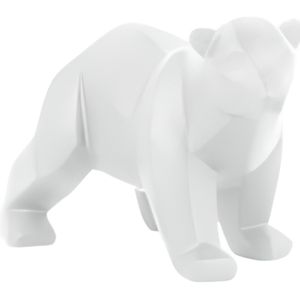 Statue d/'ours polaire avec skis en céramique blanche Hauteur 9 centimètres
