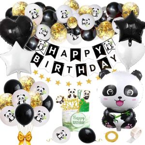 KIT DE DECORATION Decoration Anniversaire Panda Pour Enfants, Avec Joyeux Bannière Ballons Gâteau Toppers Garçons Filles Thème Fête D'Anniversa[J9929]