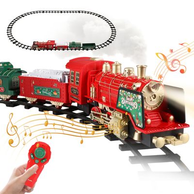 Mini Train Électrique De Noël 11 Pièces – 4 Wagons Avec Rails – Jouet En ABS – Cadeau Enfant (Pile AA Non Incluse)