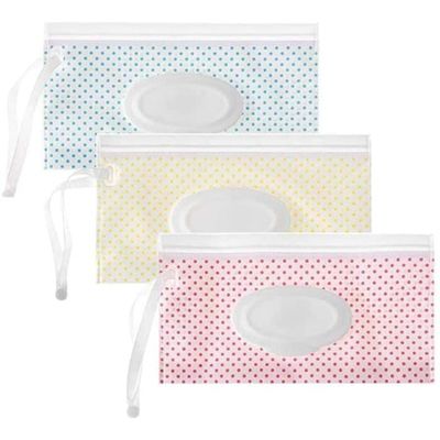 Lot De 2 Pochettes à Lingettes Humides Réutilisables - Fermeture Clip, Cordon, étanches, Pour Bébé Et Déplacements