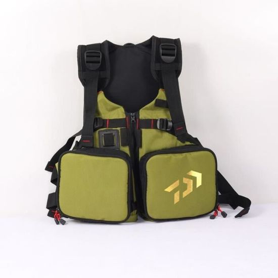 VIE - Gilet De Pêche à La Mouche Réglable, Sac à Dos Avec Poches