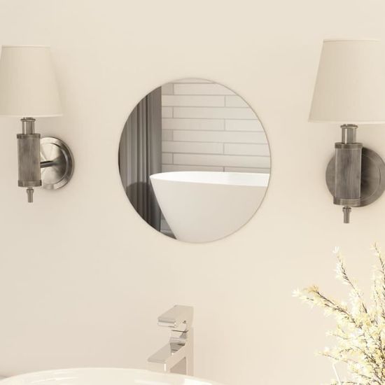 Miroir Mural Miroir Rond sans cadre Verre - Ø30 cm - Miroir Maquillage Décor pour Salle de bain, Salon, Chambre ou Dressing