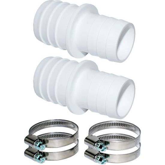 Lot De 2 Embouts De Raccord Tuyau Piscine 38 Mm – Pour Nettoyage Et Aspiration