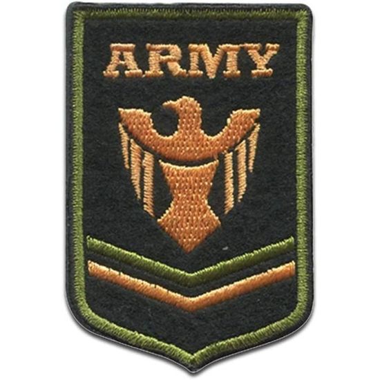 Patch écusson Brodé US Navy Marines - Thermocollant Militaire - Dimensions 11 X 2,5 Cm - Fond Kaki