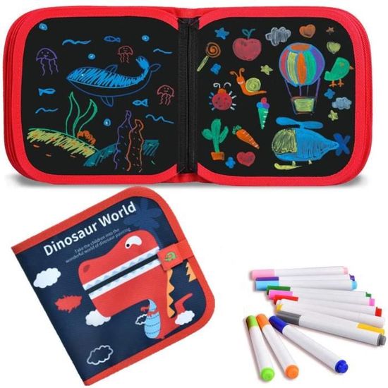 Livre De Coloriage Effaçable Pour Enfants - Avec 12 Crayons, Réutilisable, Portable, Pour Voyages, âge 2-6 Ans