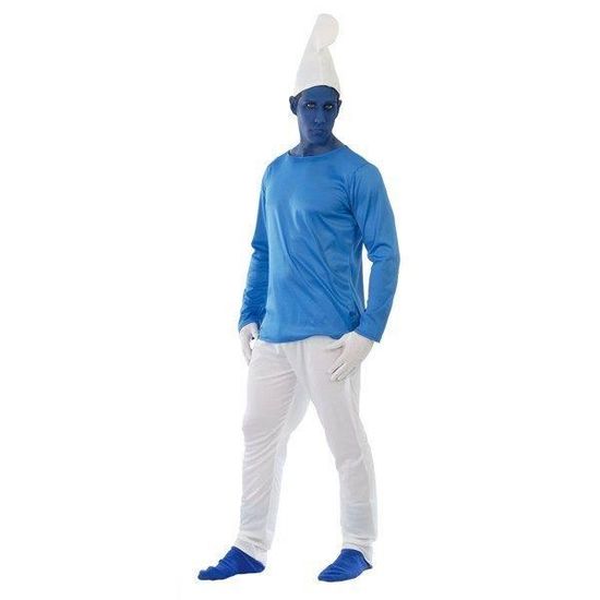 Bonnet De Lutin / Schtroumpf - Lot De 5 Avec Barbe Et Sourcils - Pour Enfants Et Adultes, Fêtes Noël Halloween