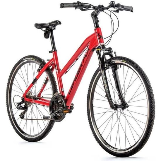Vélo électrique VTC 28 musculaire femme Leader Fox Away 2022 18" 7V - rouge ducati - 170/178 cm