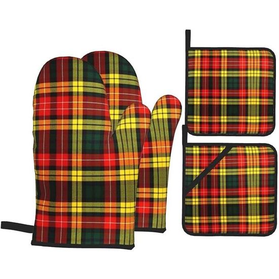Ensemble Gants Et Manique De Cuisine – Résistant à La Chaleur 180°C, Motif Singe, Lavable Machine