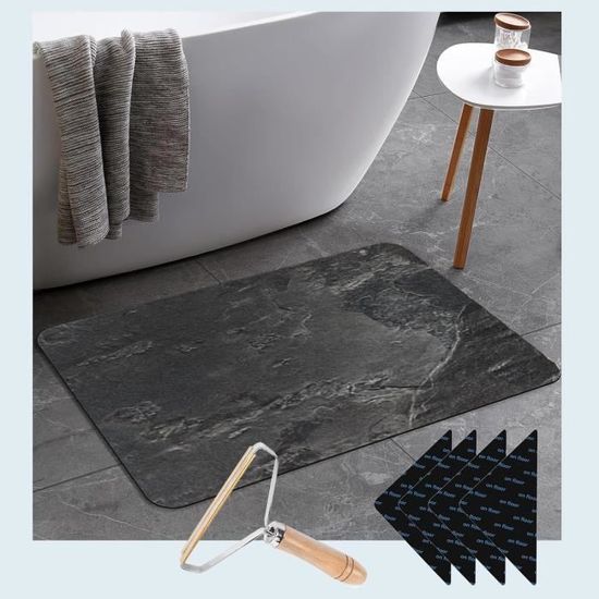Tapis De Bain En Pierre De Diatomite - 40x60 Cm, Antidérapant, Séchage Rapide, Lavable, Pour Douche Ou Baignoire