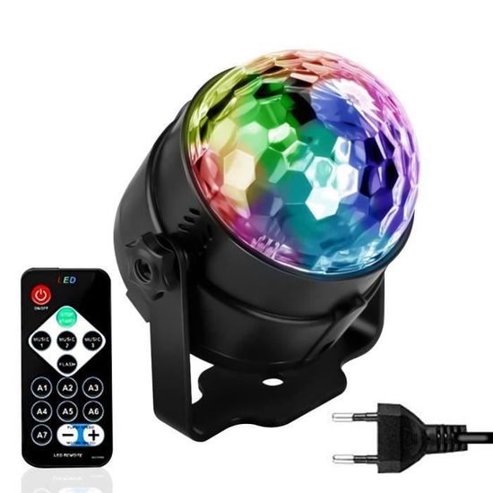 Boules Disco LED Litake 2x Boules Disco Vocale 6W - 7 Couleurs RGB - Commandes Par Télécommande - Pour Fêtes, Mariages, Bars Effets Lumineux 7 Couleurs