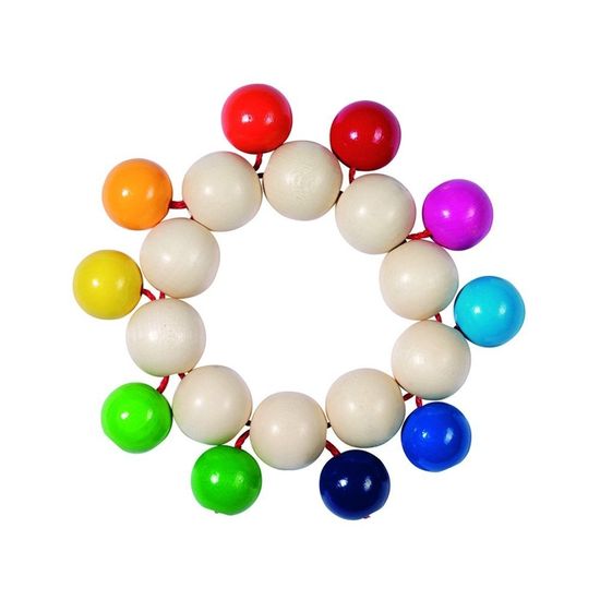 Heimess Hochet Coccinelle Élastique – Bois Naturel, Couleurs Douces, Léger, Pour Bébé Dès La Naissance
