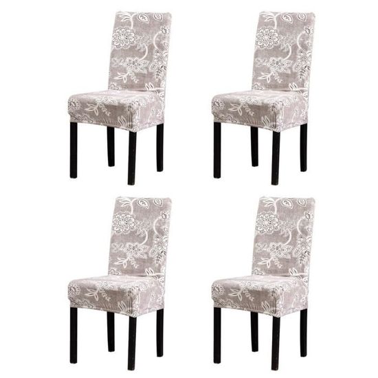 MECEROCK Housse de chaise élastique 4 pièces pour salle à manger-banquet-mariage de haute qualité-Style européen