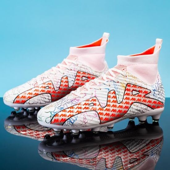 Chaussures De Football Professionnelles T12 - Légères, Crampons Moulés, Cuir, Taille 8 UK, Pour Terrain Extérieur