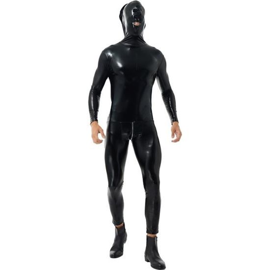 Body Femme Wetlook En PU - Coupe Ouverte Seins Et Entrejambe - Manches Longues, Fermeture Dos - Pour Soirées Et Fêtes - Tailles S à 3XL