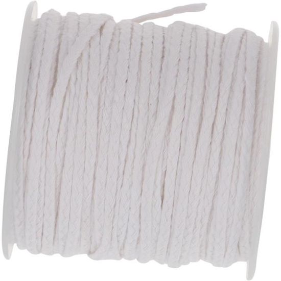 Rouleau De Mèche à Bougie En Coton Tressé 61 Mètres - Pour Fabriquer Bougies Maison (cire D'abeille, Soja, Paraffine)