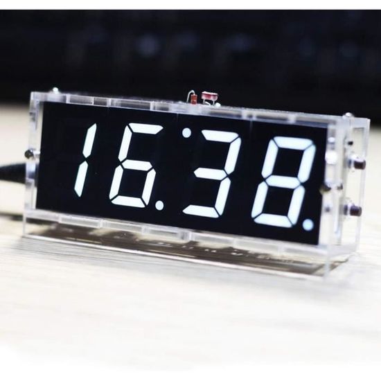 Kit Horloge Numérique DIY à Souder – 4 Chiffres, Double Alarme, Pour Apprendre L’électronique En S’amusant