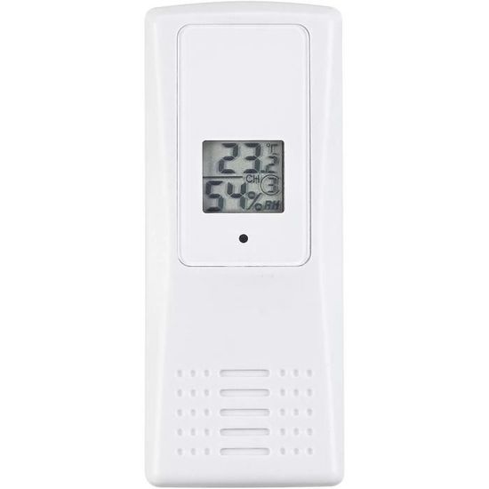 Thermomètre Hygromètre Sans Fil Intérieur/Extérieur - Écran Tactile Rond, LCD, Station Météo Maison