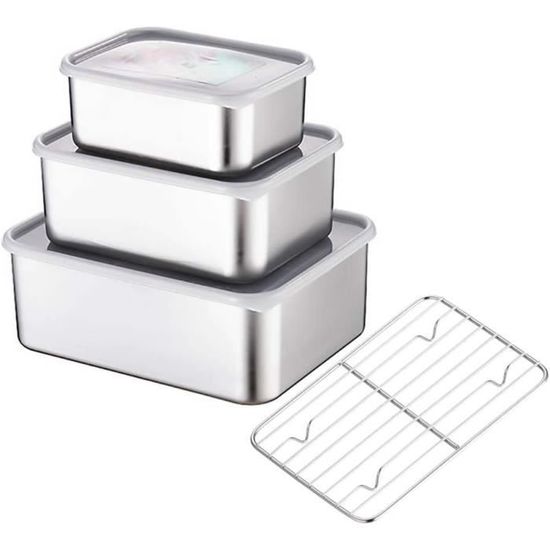 Boîte conservation diam 20cm 2L en acier inoxydable Provido | Maisons