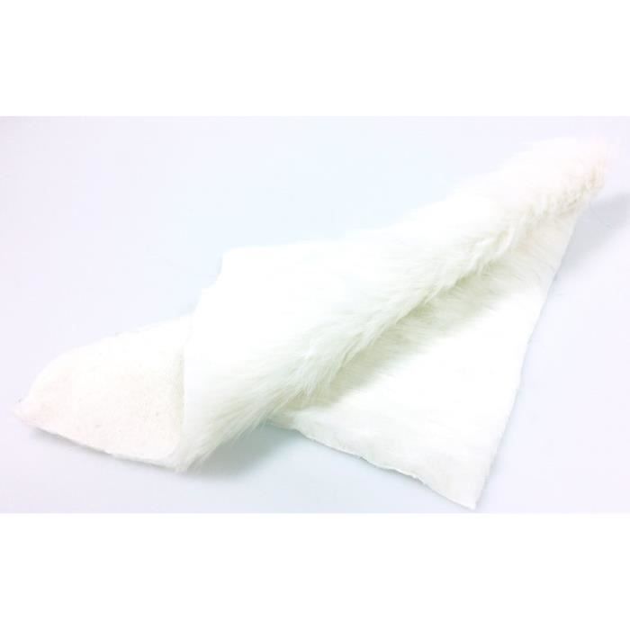 Coupon textile Fausse Fourrure Blanche 29x29cm - Artémio