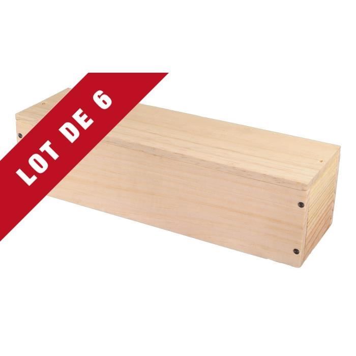 6X Caisse Bois à Clouer - 1x75cl - coffret