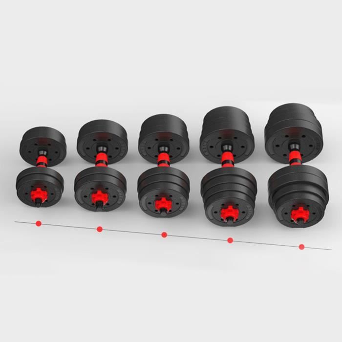 BESPORTBLE Lot d’haltères 30kg poids musculation(rouge)