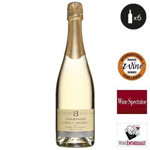 6 bouteilles - Champagne blanc - Effervescent - Forget-Brimont Blanc de Blancs Premier Cru 1er Cru Blanc 6x75cl