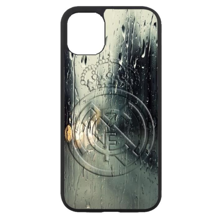 coque-personnalisable® Coque pour Iphone 11 emblème Real Madrid club foot - caoutchouc contour noir (Iphone 11 - modèle real128i)