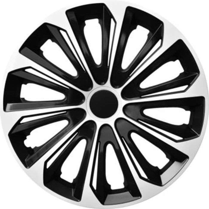 NRM STRONG DUOCOLOR Enjoliveurs x 4 noir et blanc 16 \