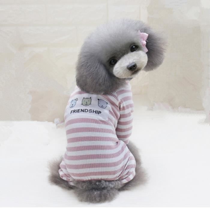 Manteau Blouson,Vêtements d'animaux domestiques pour petits chiens Pyjama, Costume pour chiens, manteau, tenue pour - Type pink 2-S