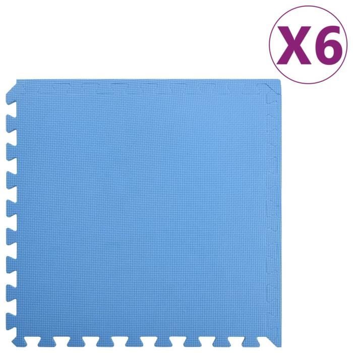 Luxueux Magnifique-Tapis de sol pour vélo d'exercice vélo elliptique Fitness - 6 pcs 2,16 ㎡ EVA Mousse Bleu