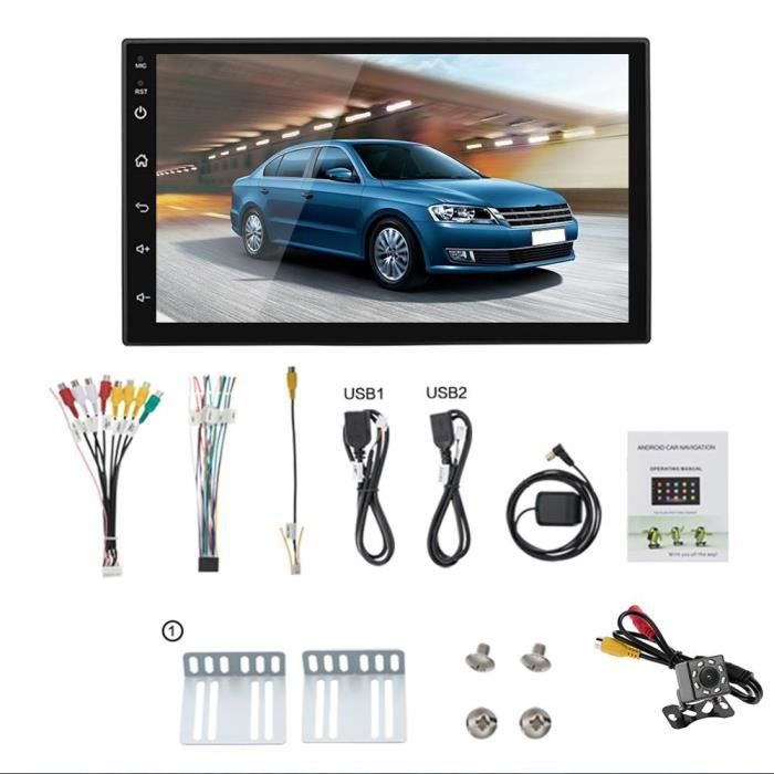7168 amélioré 2 Din Android 9.1 GPS lecteur multimédia Central automatique Double Din WiFi Radio 2Din - Type With 8LED Camera