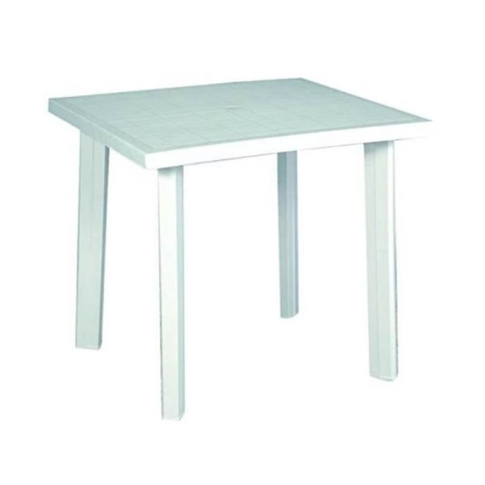 Table en plastique blanc 80x75x72h cm. Flocon