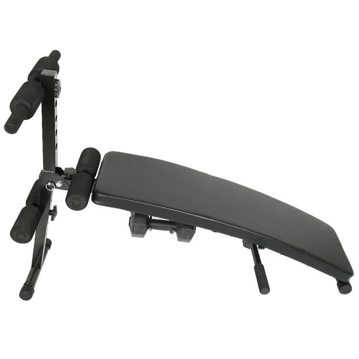 YALURUI®Banc d'entraînement couché, pliable, banc de musculation abdominaux et dorsaux, avec 2 haltères + 2 cordes d'entraînement