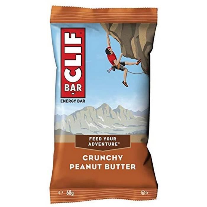 12 x Clif Energy Bar 68 g Beurre de Cacahuète Croquant 50