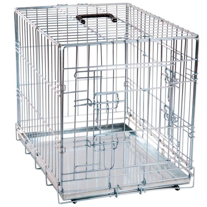 Cage pour chien métallique 2 portes L 1,09 m x l 70 cm x H 76 cm
