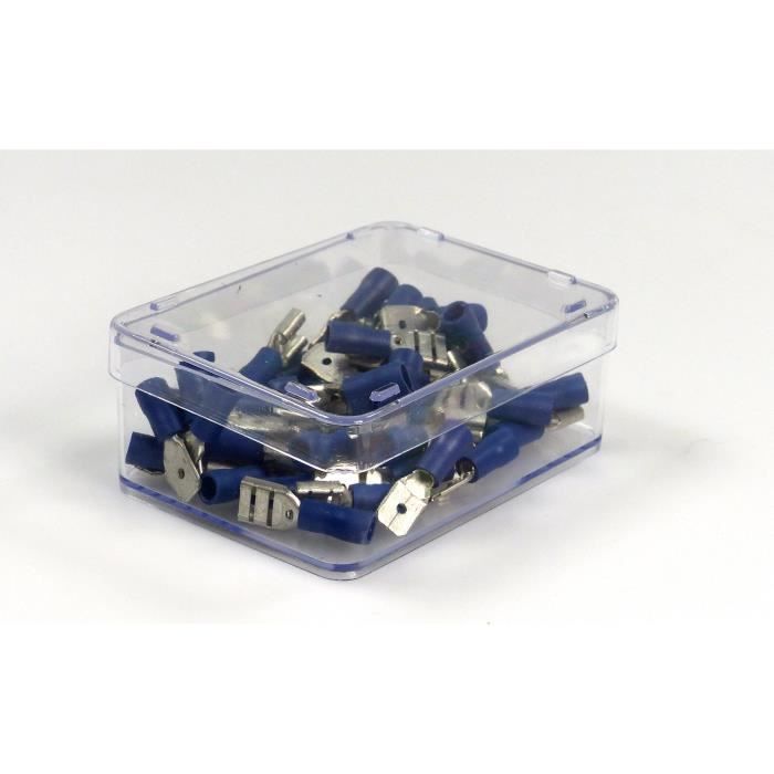 CARTEC 50 cosses. Mâle+femelle/plate/isolées bleu