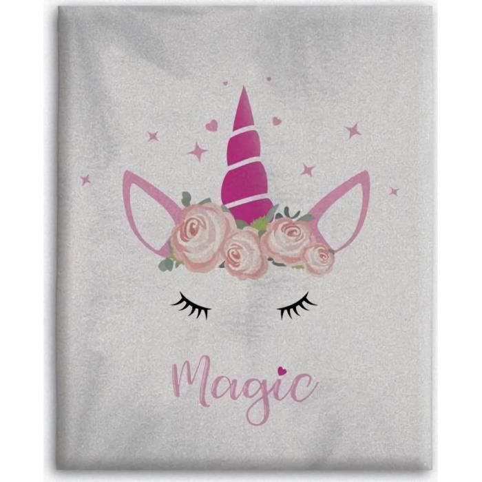 kidparadise - plaid polaire licorne 130 x 160