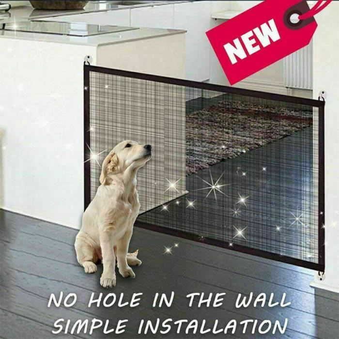 110*75cm Clôture pour animaux intérieur barrière filet de chien chat barrière d'escalier - Barrière extensible blanche treillis