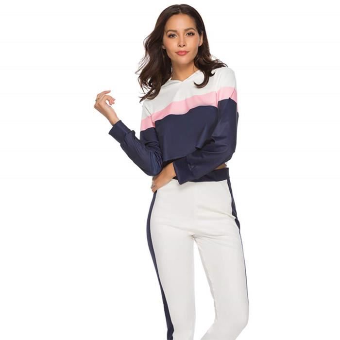 Ensemble de survêtement pour Femme Manches Longues Survetement Ensemble Sport Jogging Gym entraînement Tenue pour Femme