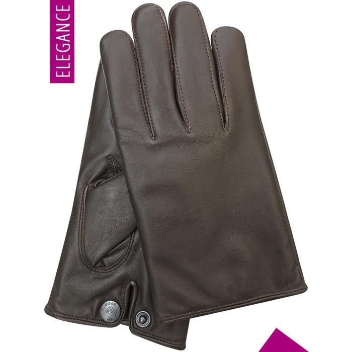 Gants Cuir Homme Mode Style Classe & Coupe Ajustée Elégance - Marron