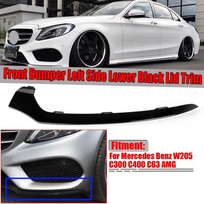 NEUFU Garniture Couvercle Pare-chocs Avant Gauche Noir Pour Mercedes Benz W205 Classe C AMG