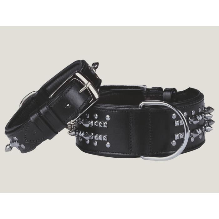 NOBBY Collier chien Delgado cuir noir 65cm x 50mm