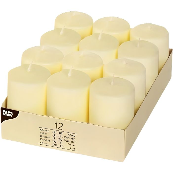 Bougies cylindriques Ø 40 mm · 60 mm ivoire -Iv…