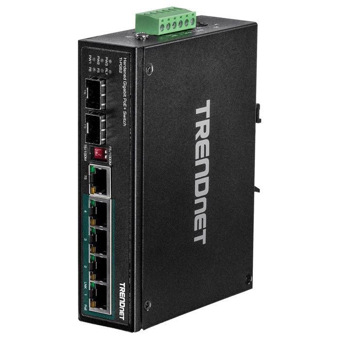 TRENDnet TI-PG62 Commutateur non géré 4 x 10-100-1000 (PoE+) + 1 x SFP Gigabit partagé + 1 x Gigabit SFP + 1 x 10-100-1000…
