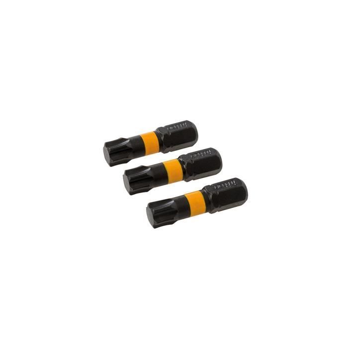 Lot de 3 embouts de vissage impact Torx T40 - L. 25 x Q. 6,35 mm - 628957 - Triton